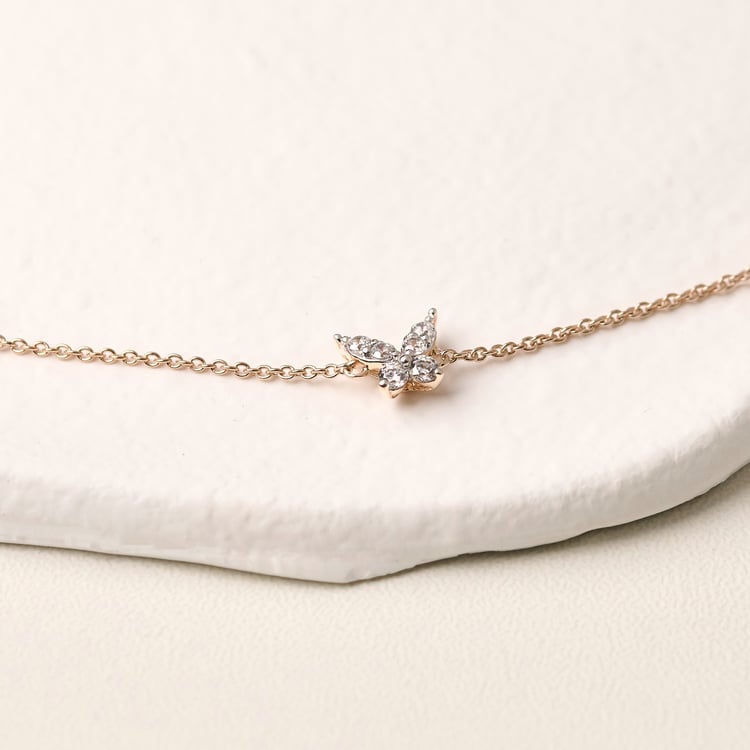 Řetízkový náramek s motýlky z lab-grown diamantů Nagendra 165431