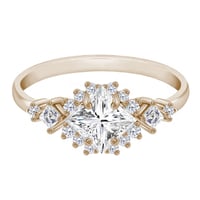 Zásnubní prsten ze zlata v champagne gold s princess lab-grown diamantem Medrie