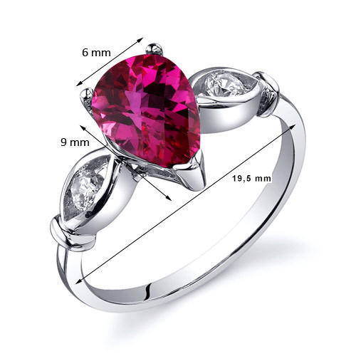 Rubínový prsten stříbrný 2271