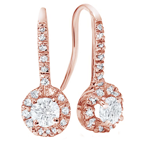 Diamantové náušnice z růžového zlata 80628