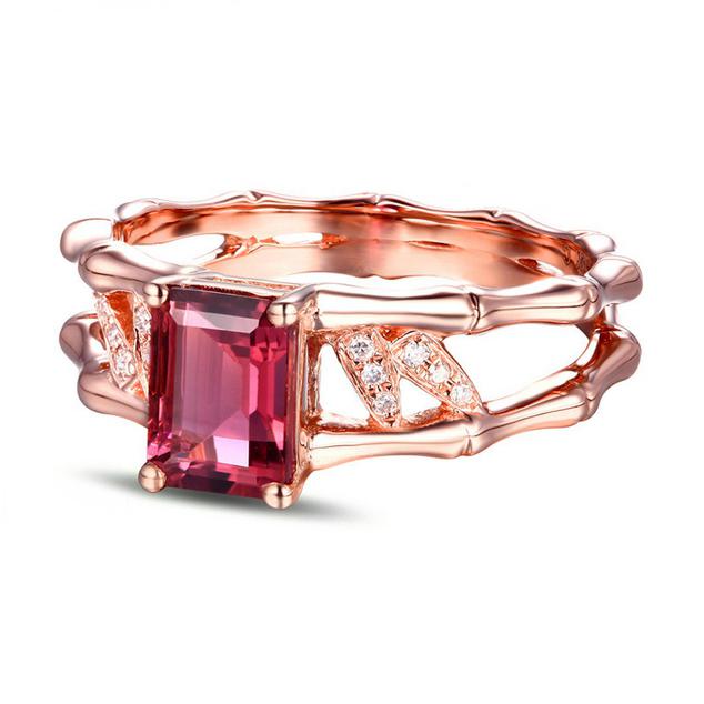 Turmalínový zlatý prsten 6177