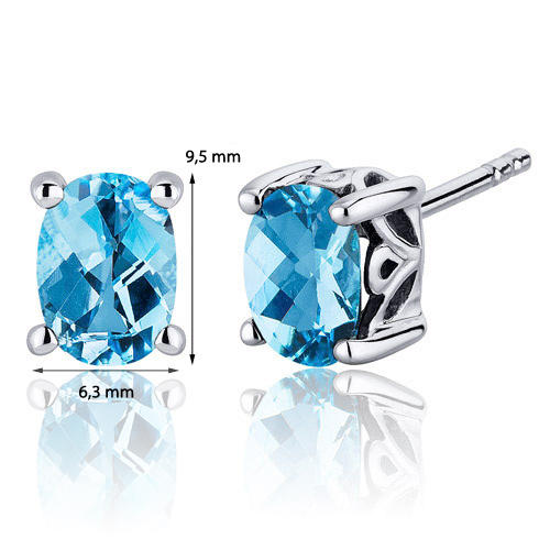 Stříbrné topazové náušnice 4012
