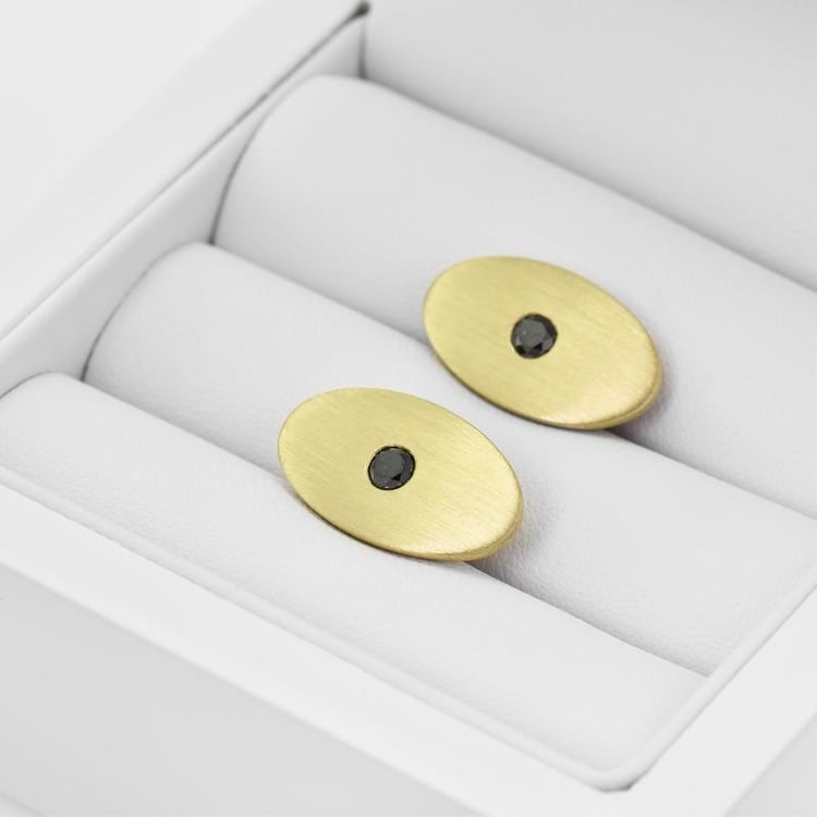 Oválné manžetové knoflíčky ze žlutého zlata 9254