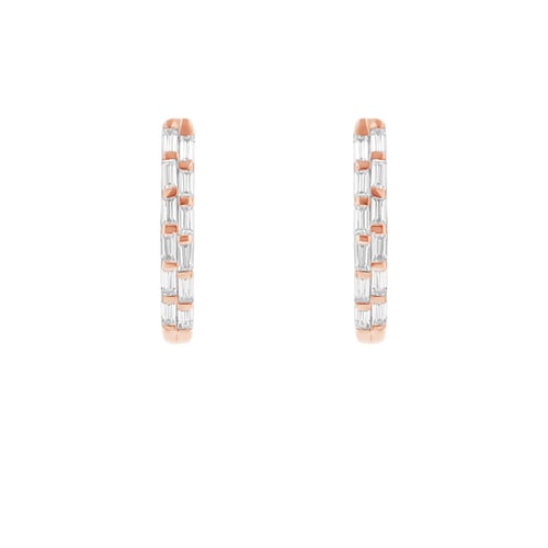 Kruhové náušnice s baguette diamanty Hamish