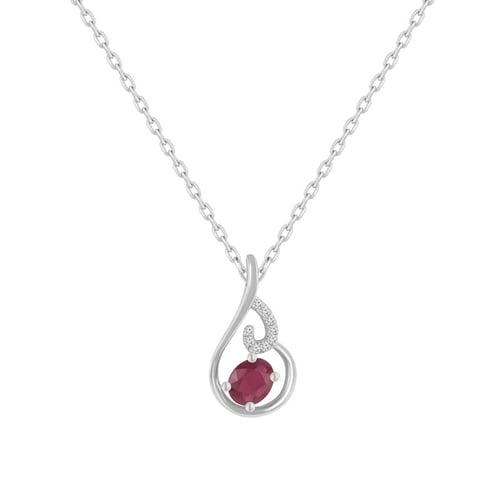 Elegantní přívěsek s rubínem a diamanty Cor