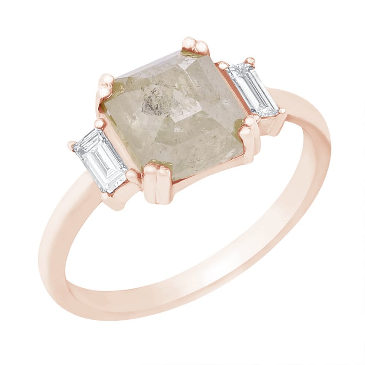 Prsten se žlutým salt and pepper diamantem Yasmin 117627