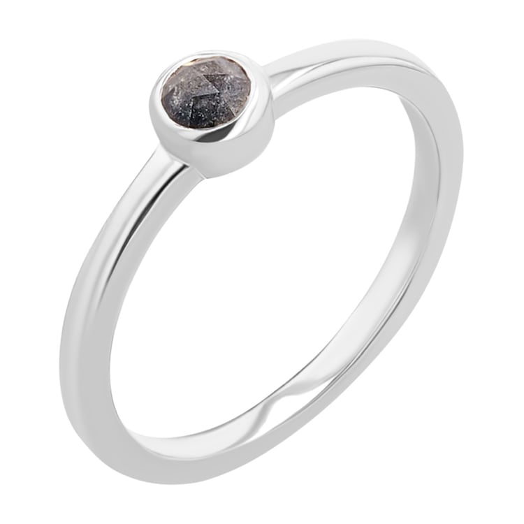 Zlatý prsten se salt and pepper diamantem Emilien
