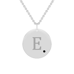 Zlatý přívěsek s černým diamantem a gravírem písmene Sager