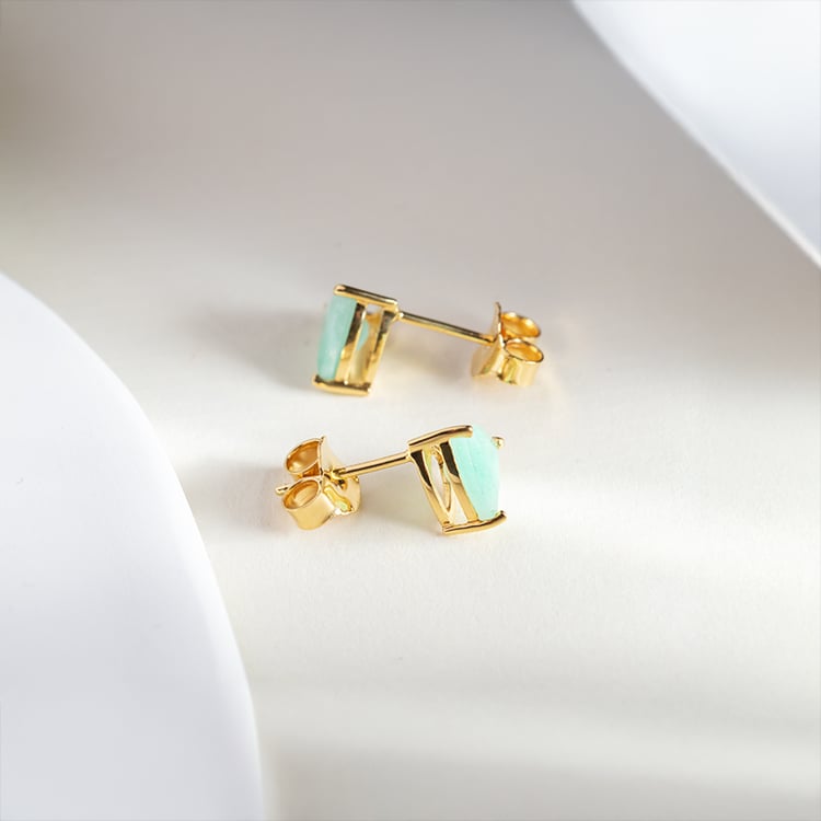 Jemné náušnice ze stříbra se smaragdy Nellie 151299