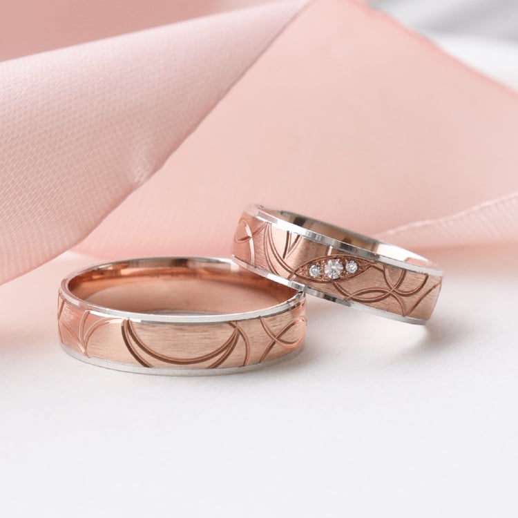 Unikátní snubní prsteny ze zlata s diamantem Ivan 76791