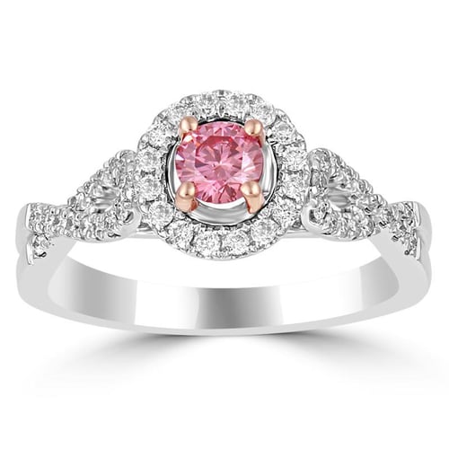 Zásnubní prsten s certifikovaným fancy pink lab-grown diamantem Lanni