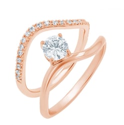 Romantický zásnubní set atypických prstýnků s diamanty Maryna