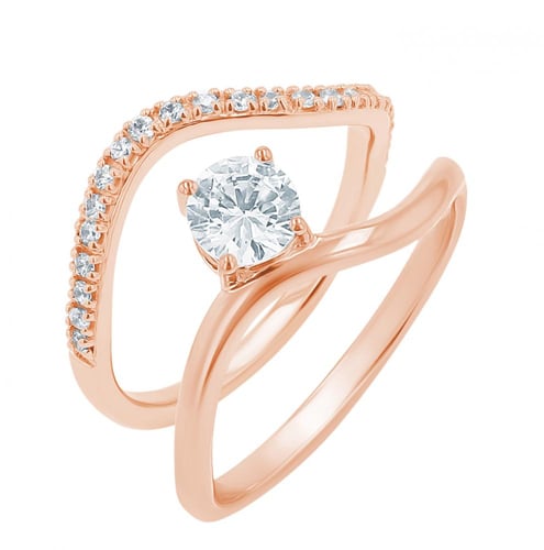 Romantický zásnubní set atypických prstýnků s diamanty Maryna