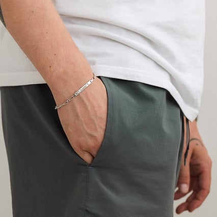 Stříbrný Figaro náramek s gravírem dle vaší volby