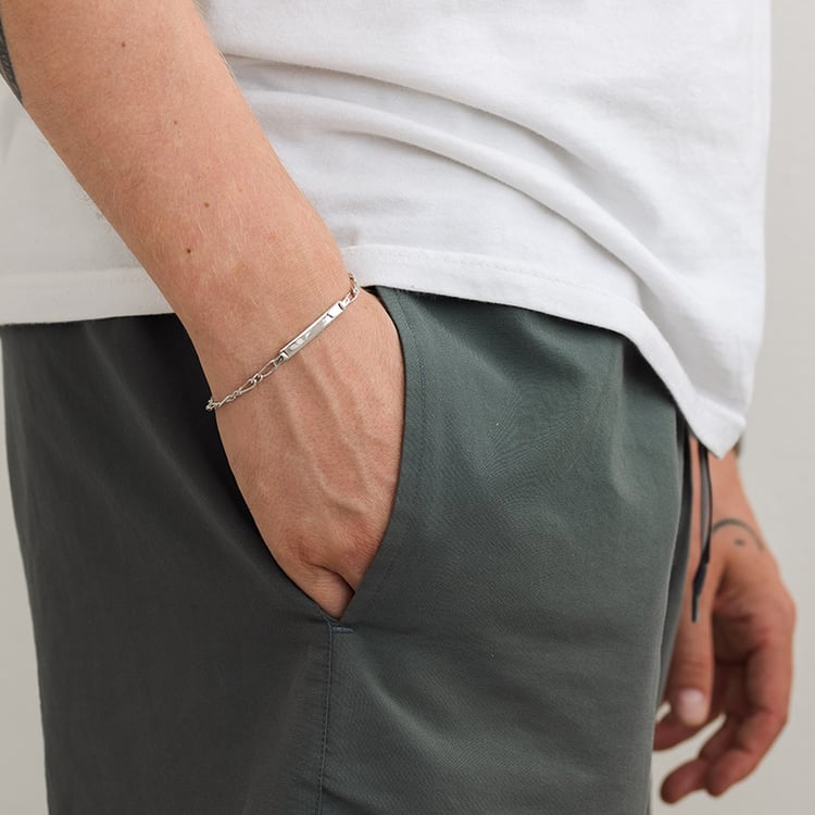 Stříbrný Figaro náramek s gravírem dle vaší volby 129988