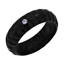 Karbonový prsten s atypickým povrchem a zirkonem Mingus