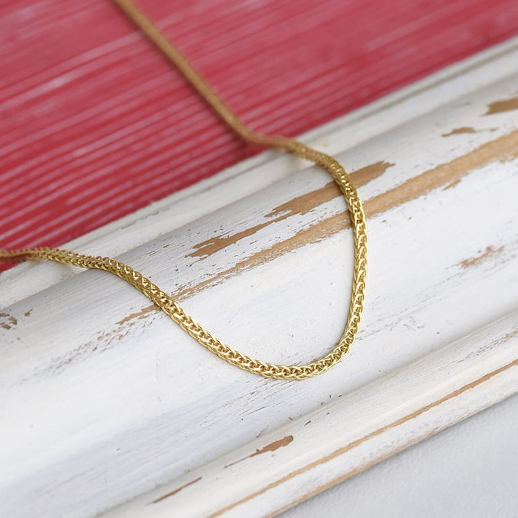 Zlatý spiga řetízek 45 cm se šířkou 1 mm 152587