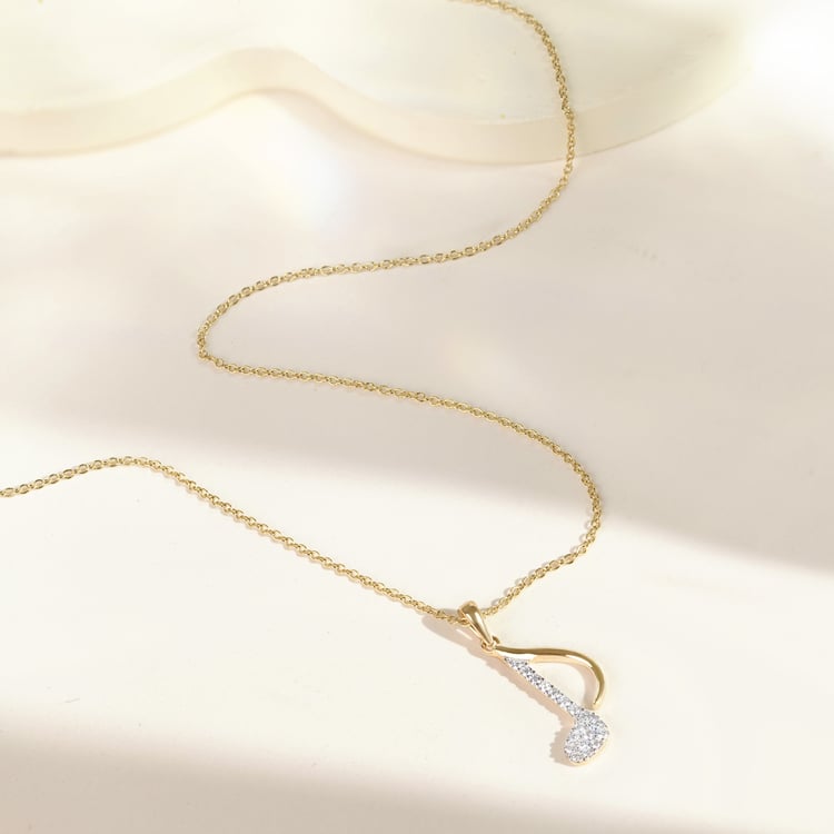 Zlatý přívěsek s lab-grown diamantem ve tvaru noty 164915