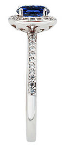 Zlatý diamantový prsten se safírem 395