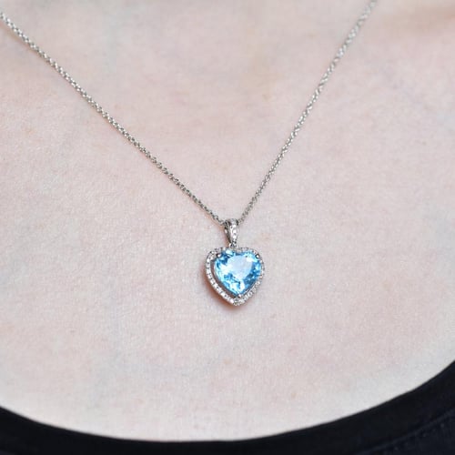 Srdcový přívěsek s topazem a diamanty Eliya