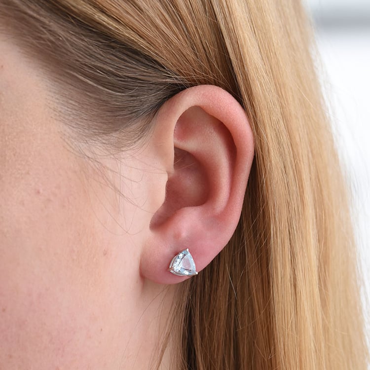 Stříbrné náušnice s modrými topazy 78712