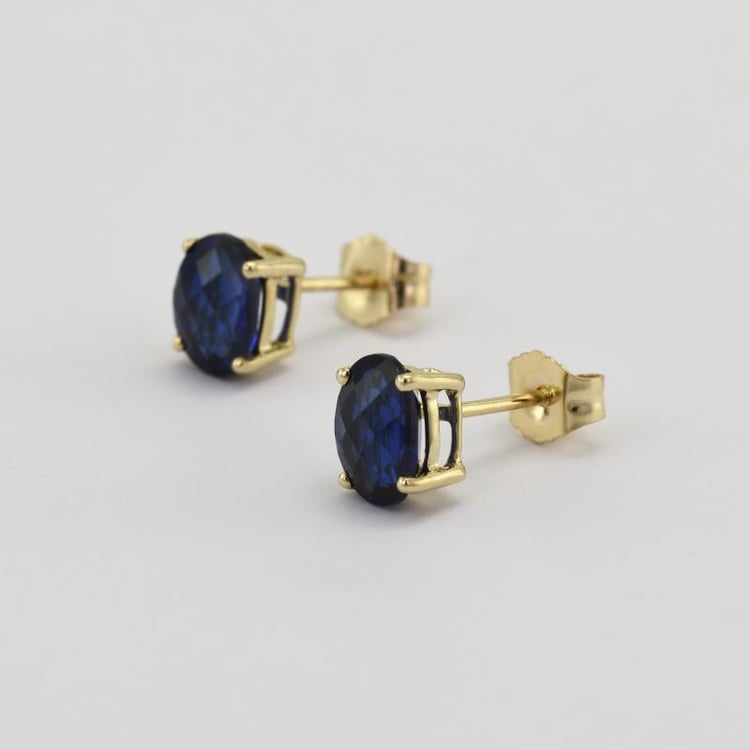 Zlaté náušnice se safíry 9725