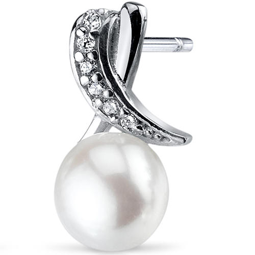 Perlové náušnice se zirkony 4193