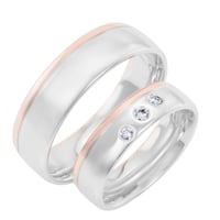 Snubní prsteny z kombinovaného zlata s diamanty Erel