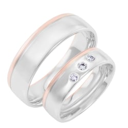Snubní prsteny z kombinovaného zlata s diamanty Erel