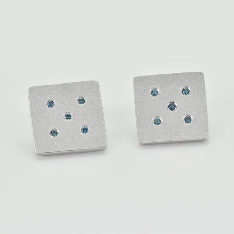 Manžetové knoflíčky s modrými diamanty 60238