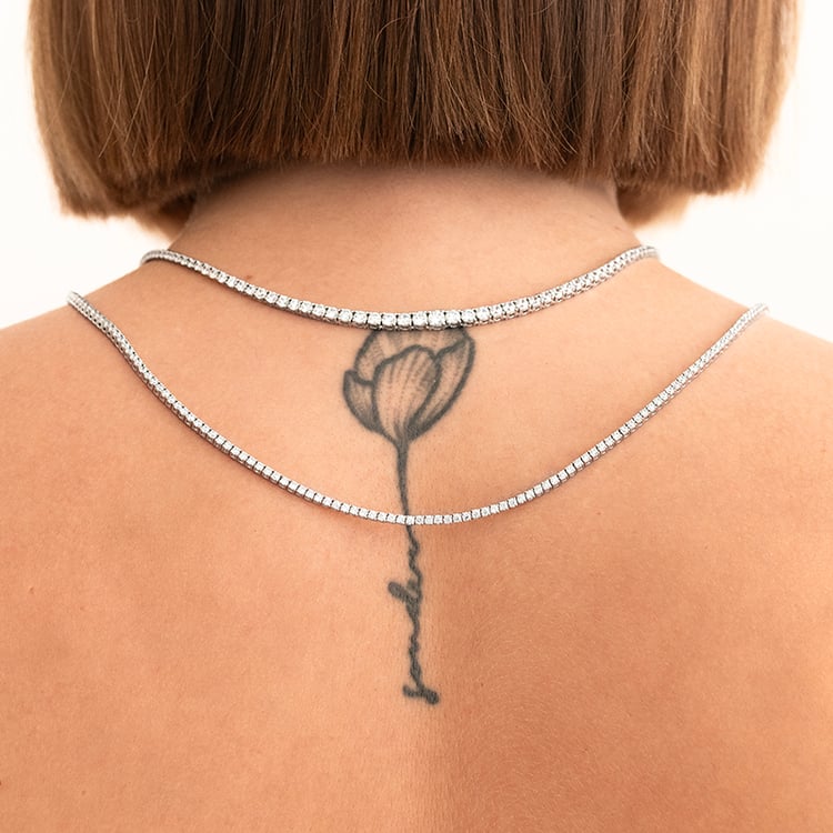 Zlatý tenisový náhrdelník s lab-grown diamanty Hingis 143392