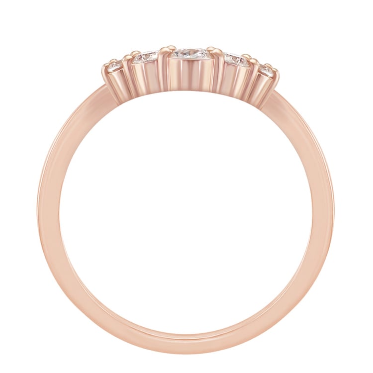 Vykrojený snubní prsten s moissanity 73713