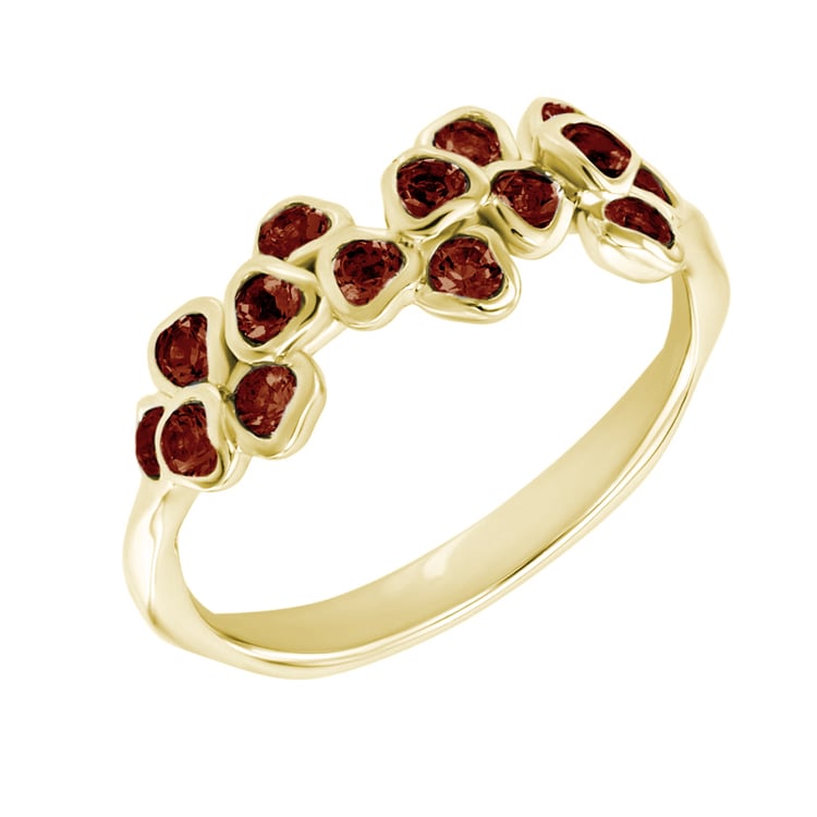 Prsten s granátovými květy 44961
