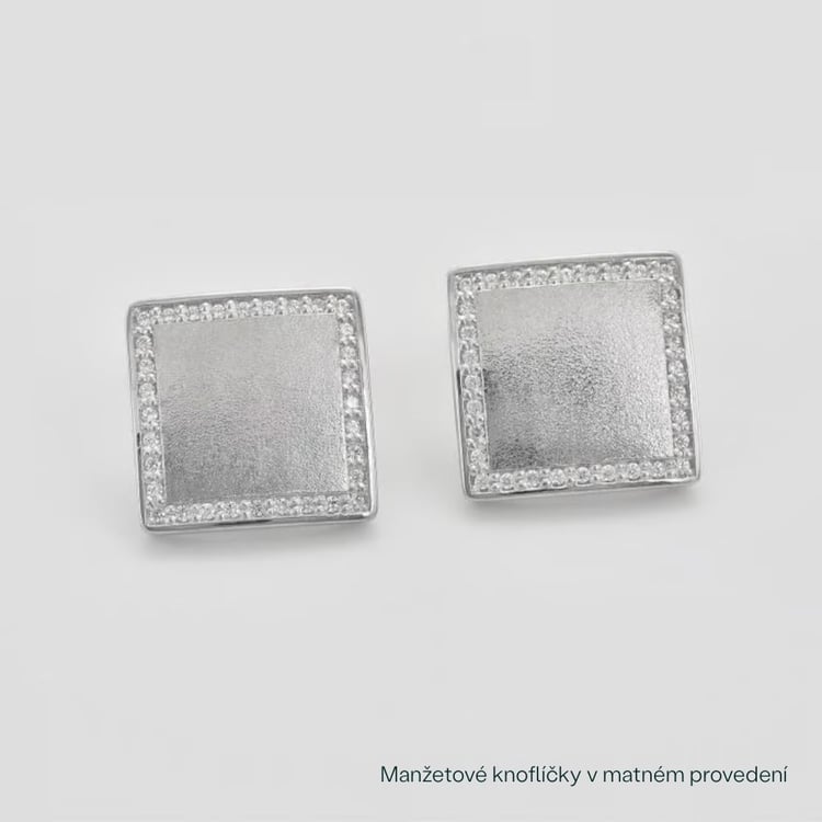 Zlaté manžetové knoflíčky ve tvaru čtverce s diamanty Urban 165812