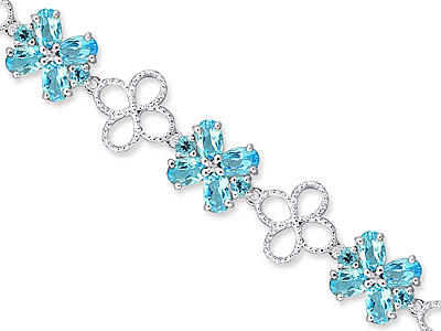 Stříbrný náramek s topásy 3394