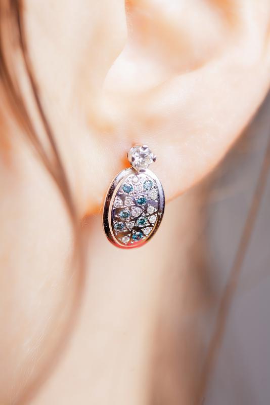  Zlatá souprava s bílými a modrými diamanty Ashanti 3444