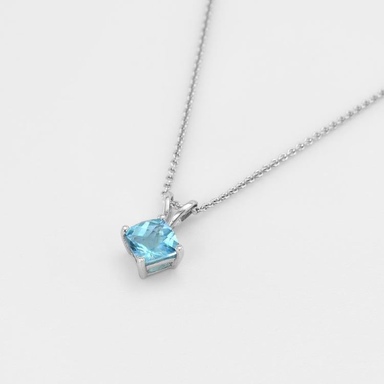 Zlatý náhrdelník s cushion topazem 48614