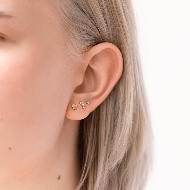 Zlaté trojúhelníkové náušnice Kamali 126832