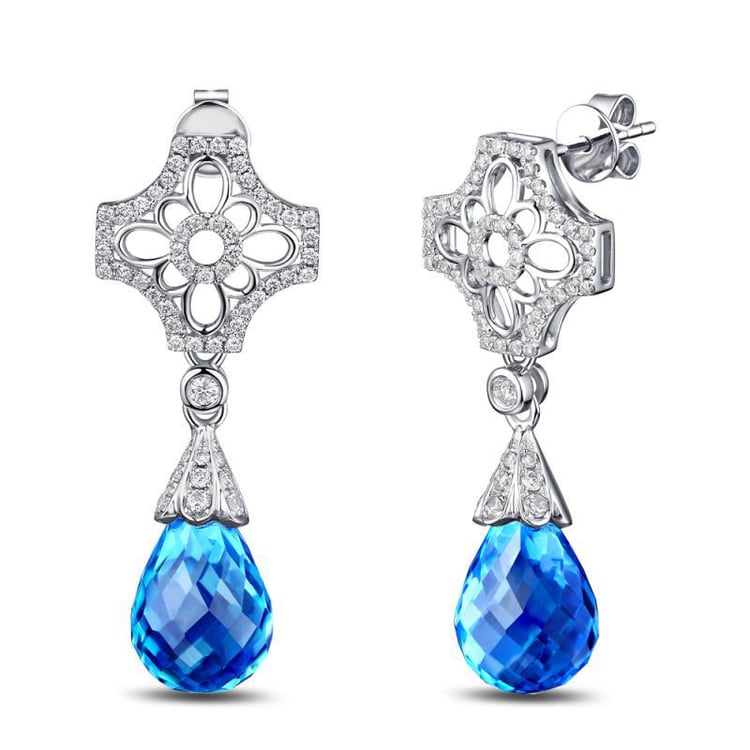 Náušnice s topazy 16582