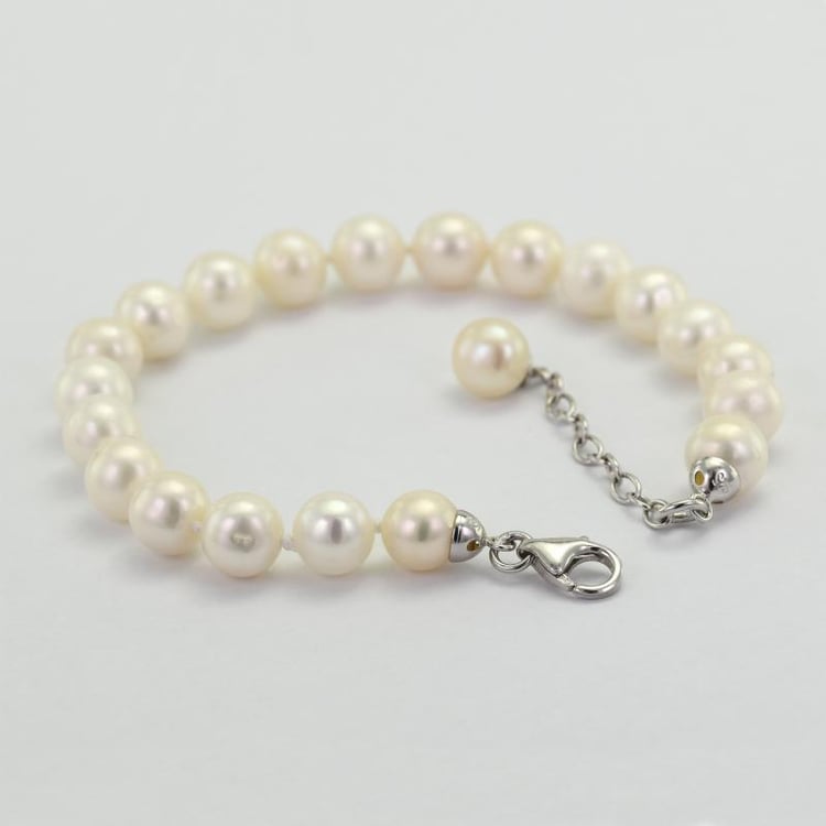 Perlový stříbrný náramek 50709