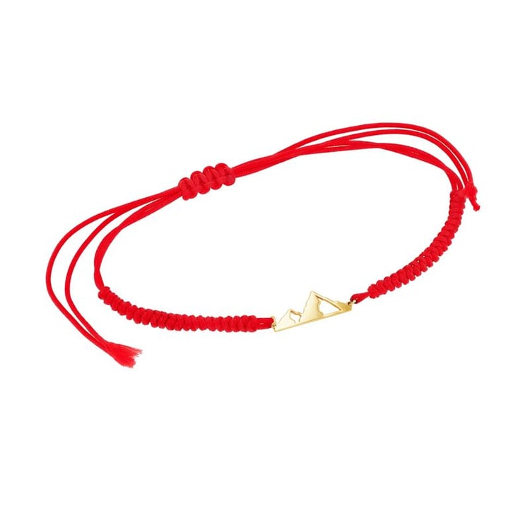 Stříbrný šňůrkový náramek s motivem hor Mountain 108405