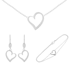 Zlatá sada šperků ve tvaru srdce s diamanty Rubio