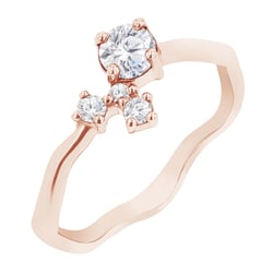 Cluster prsten s moissanitem a lab-grown diamanty Roche