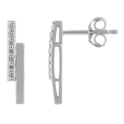 Zlaté náušnice s lab-grown diamanty Key