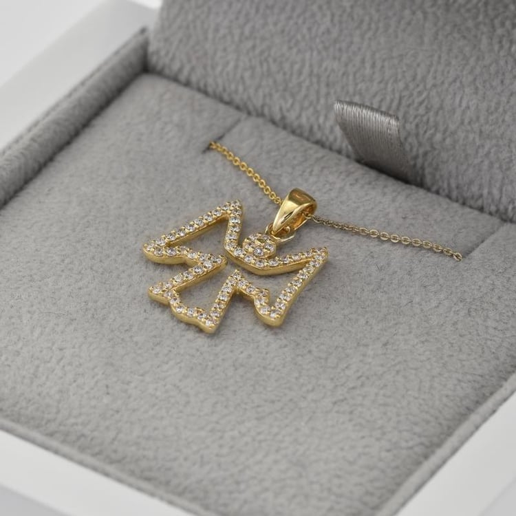 Zlatý anděl s diamanty 39868