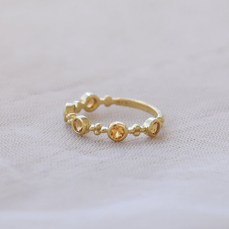 Pozlacený eternity prsten s citríny 69279