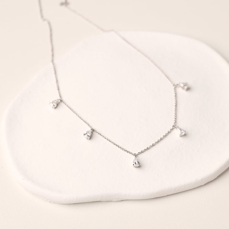 Náhrdelník ze zlata s pear přírodními diamanty Praveen 165415