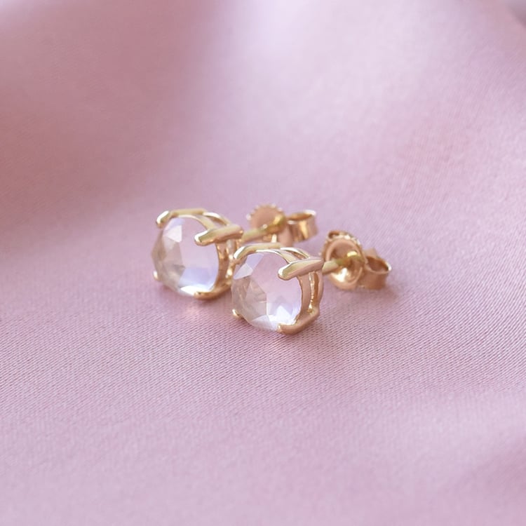 Jemné zlaté náušnice s růženíny 79940