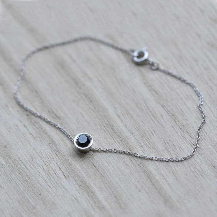 Náramek z platiny s černým diamantem 71530