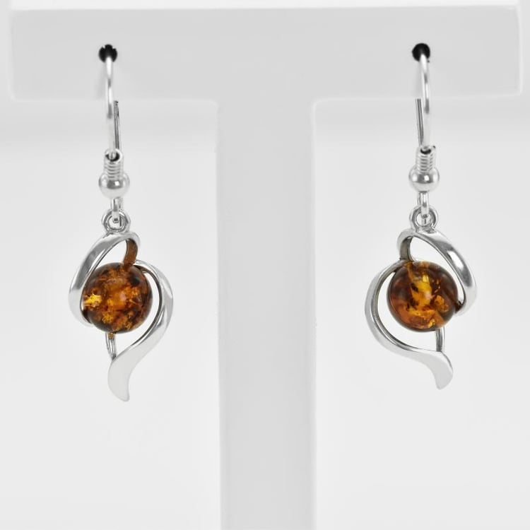 Visací jantarové náušnice 17468